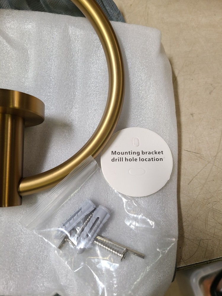 Forious WW0220G Wall Mounted Towel Ring With Installation Hardware