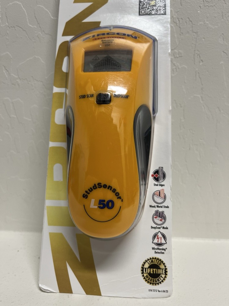 Zircon StudSensor L50 Edge Finding Electronic Stud Finder Sensor w/Deep Scan New