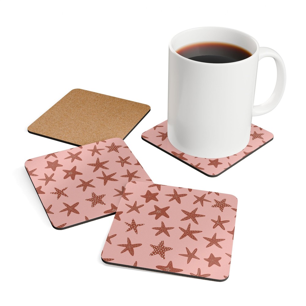Starfish Corkwood Coaster Set