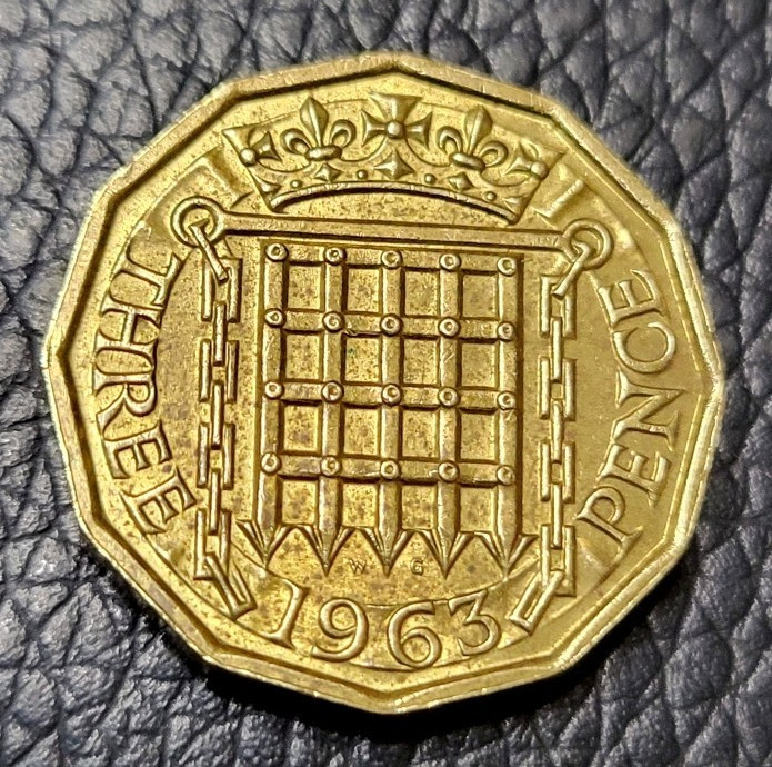 1963 Great Britain Three Pence Coin