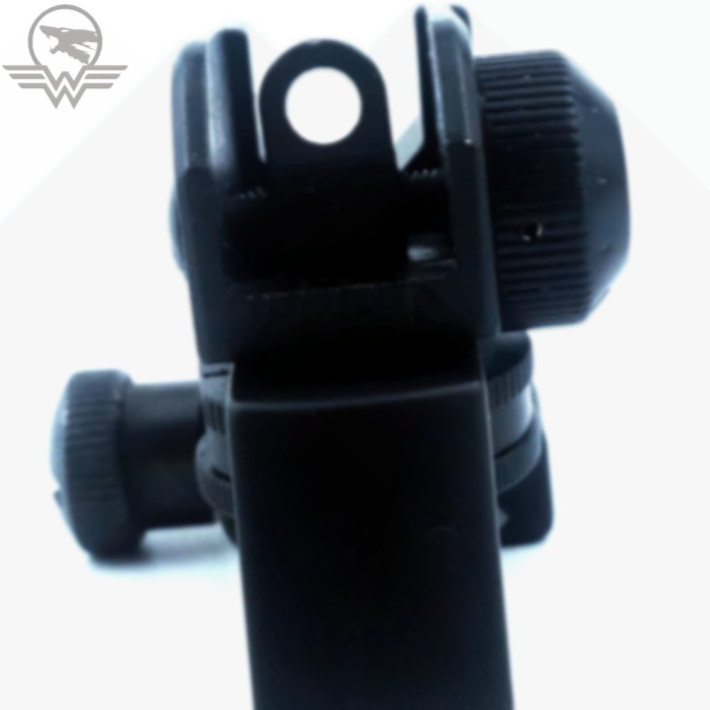 Metal Backup Rear Sight Detachable Compact Adjustment Windage Elevation