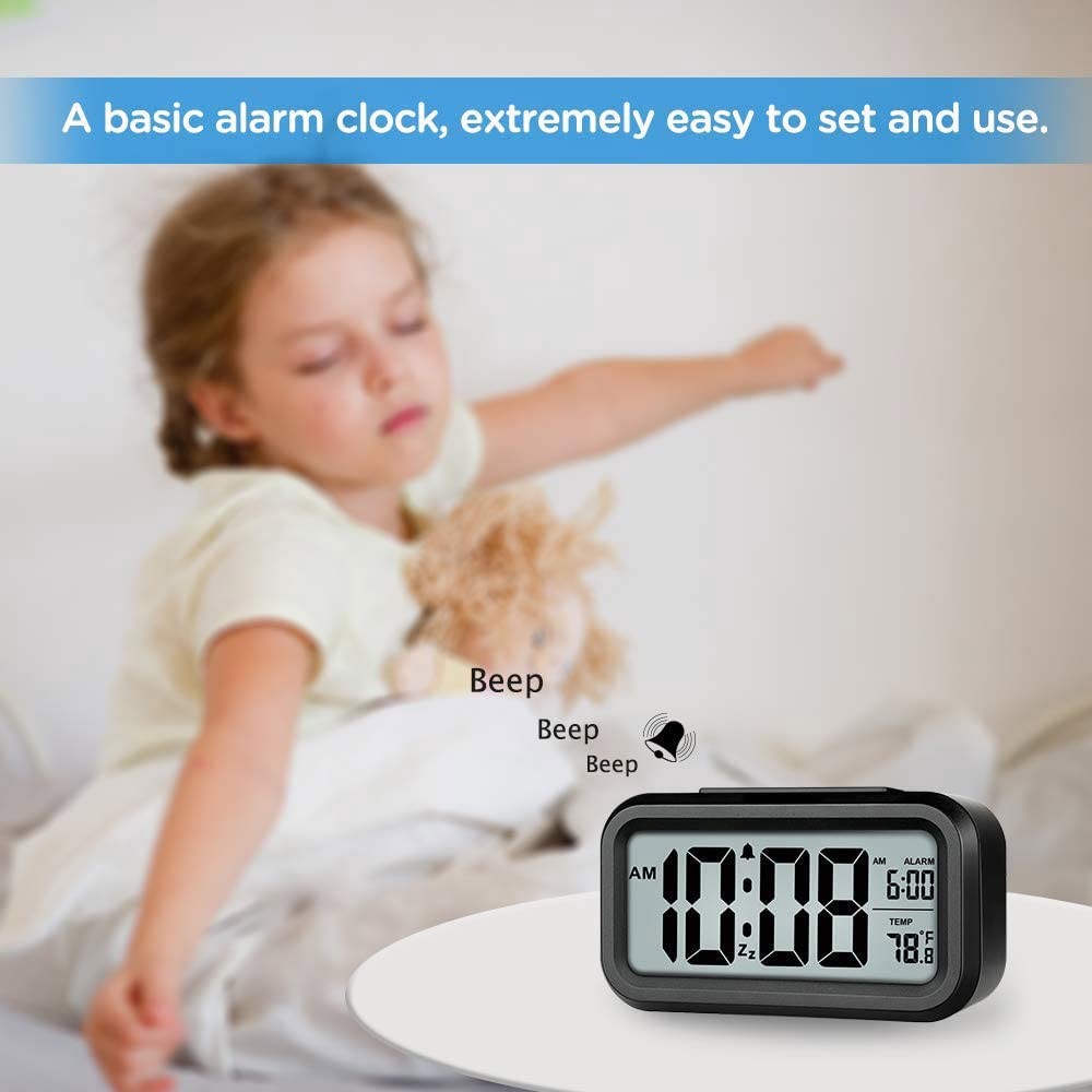 Jisile Digital Alarm Clock, Clock Large, Battery Operated