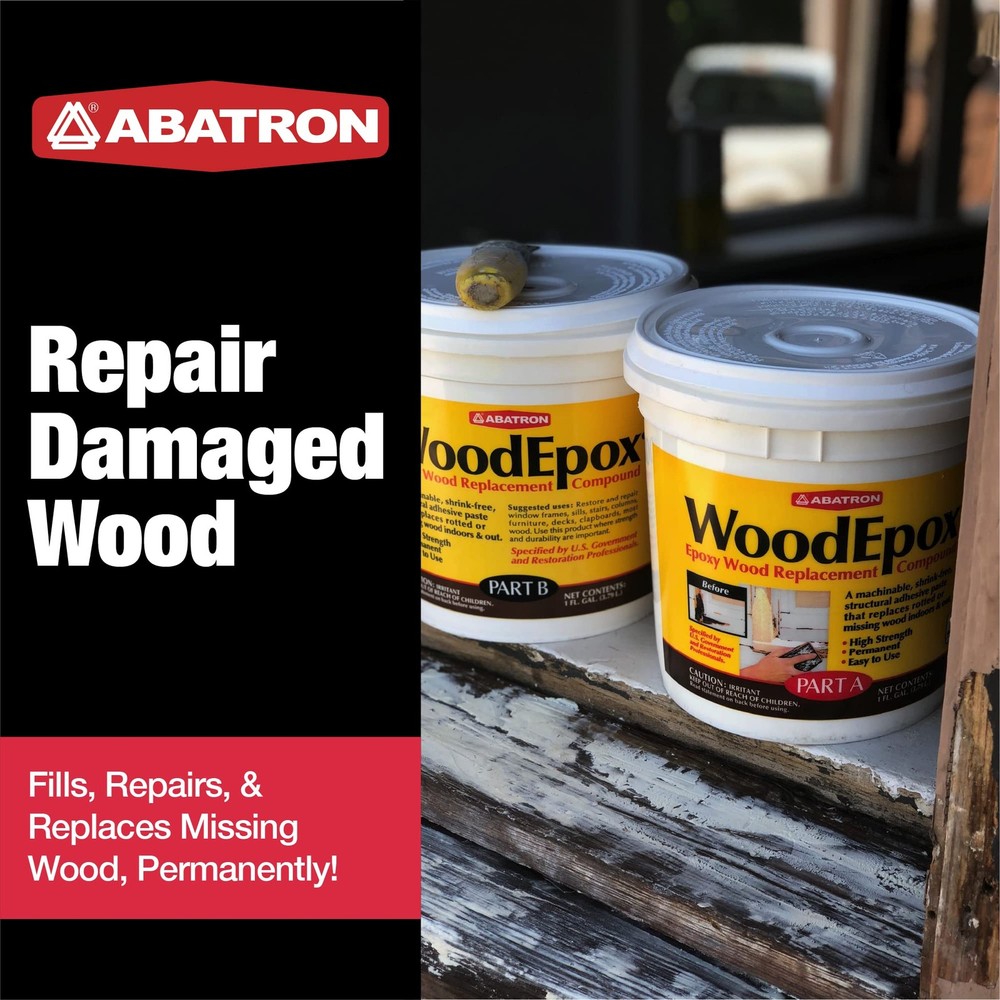 Abatron WoodEpox Kit - 2 Quart - 2-Part Structural Epoxy 64 fluid ounce
