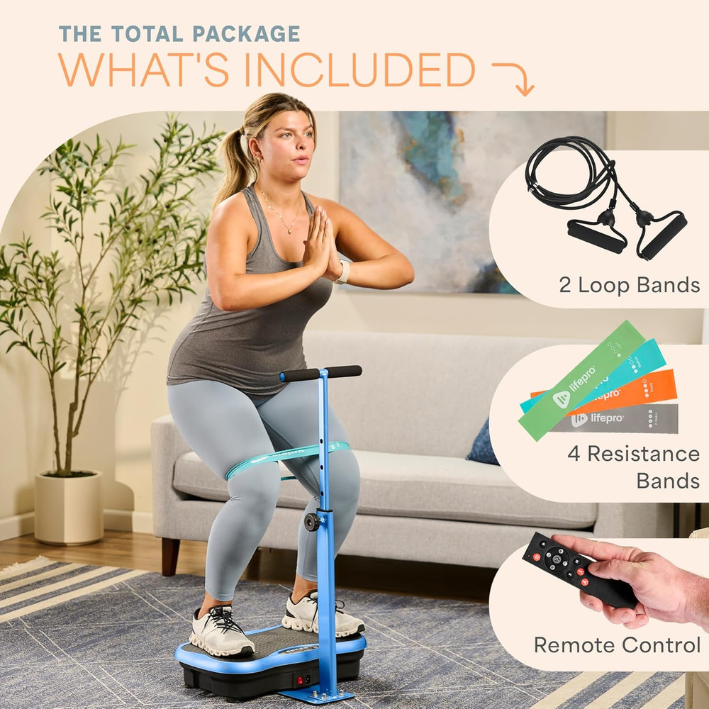 Trimlite Vibration Plate Exercise Machine with Handlebars – Whole Body Vibration
