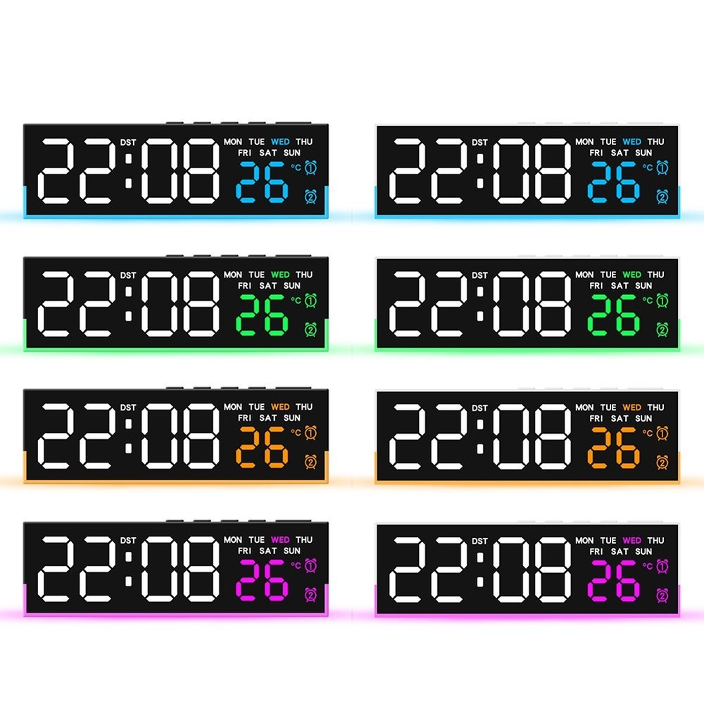 Daily Use Nighttime Alarm Clock Ambient Lighting Multi-functional Display