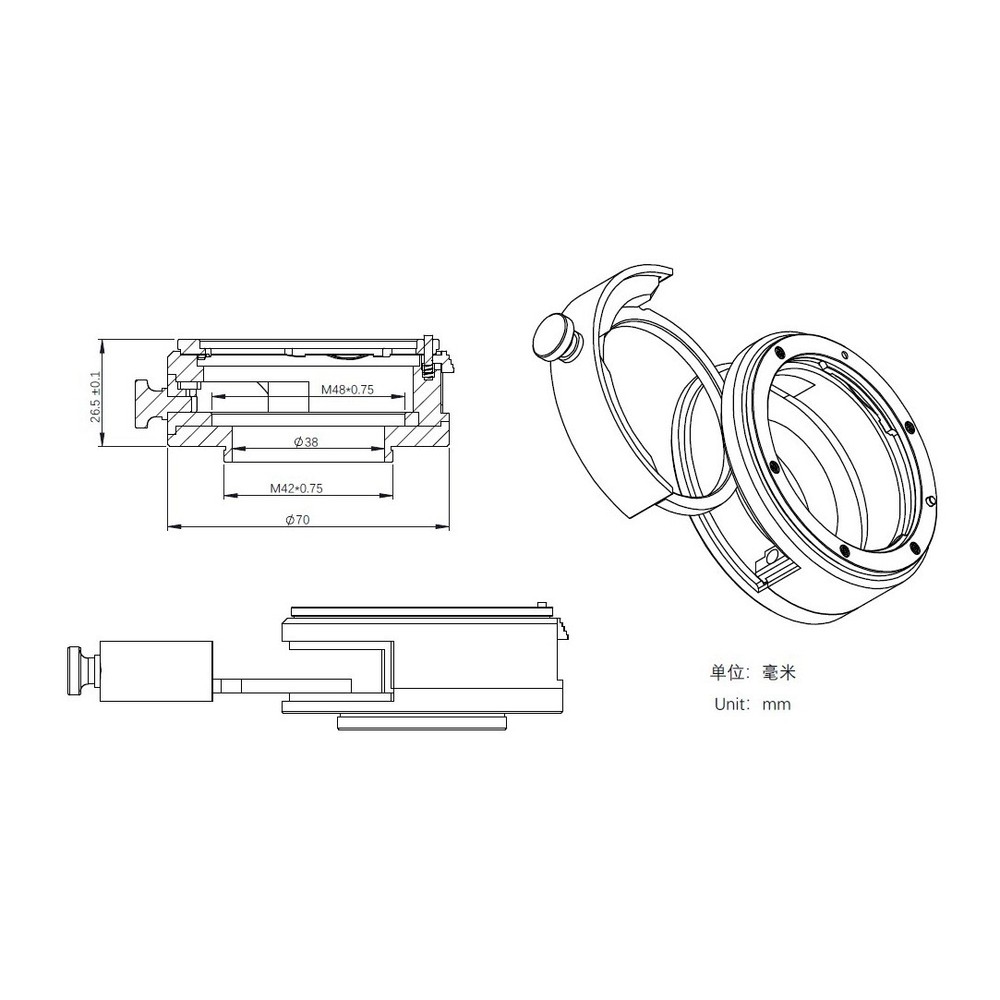ZWO Filter Drawer for Canon EOS Lens # FD-EOS