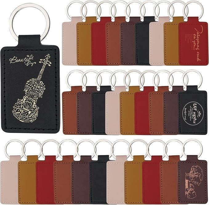 Custom Engraved leather keychain
