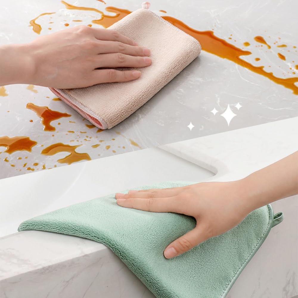 Thick Towel, Multifunctional Double-Layer Cleaning Towel, Soft Absorbent Hand...