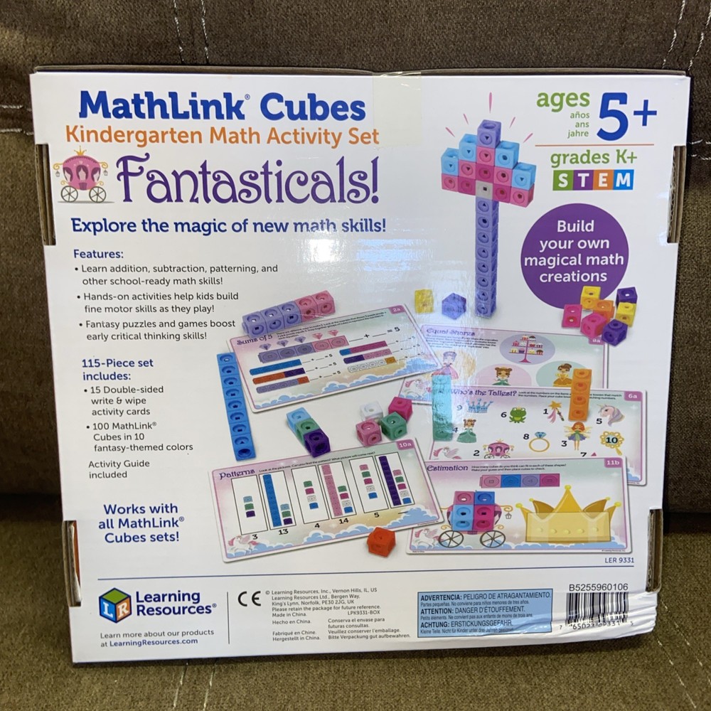 Learning Resources Math Link Cubes Play Learn Activity Set 115 Piece Ages 5+