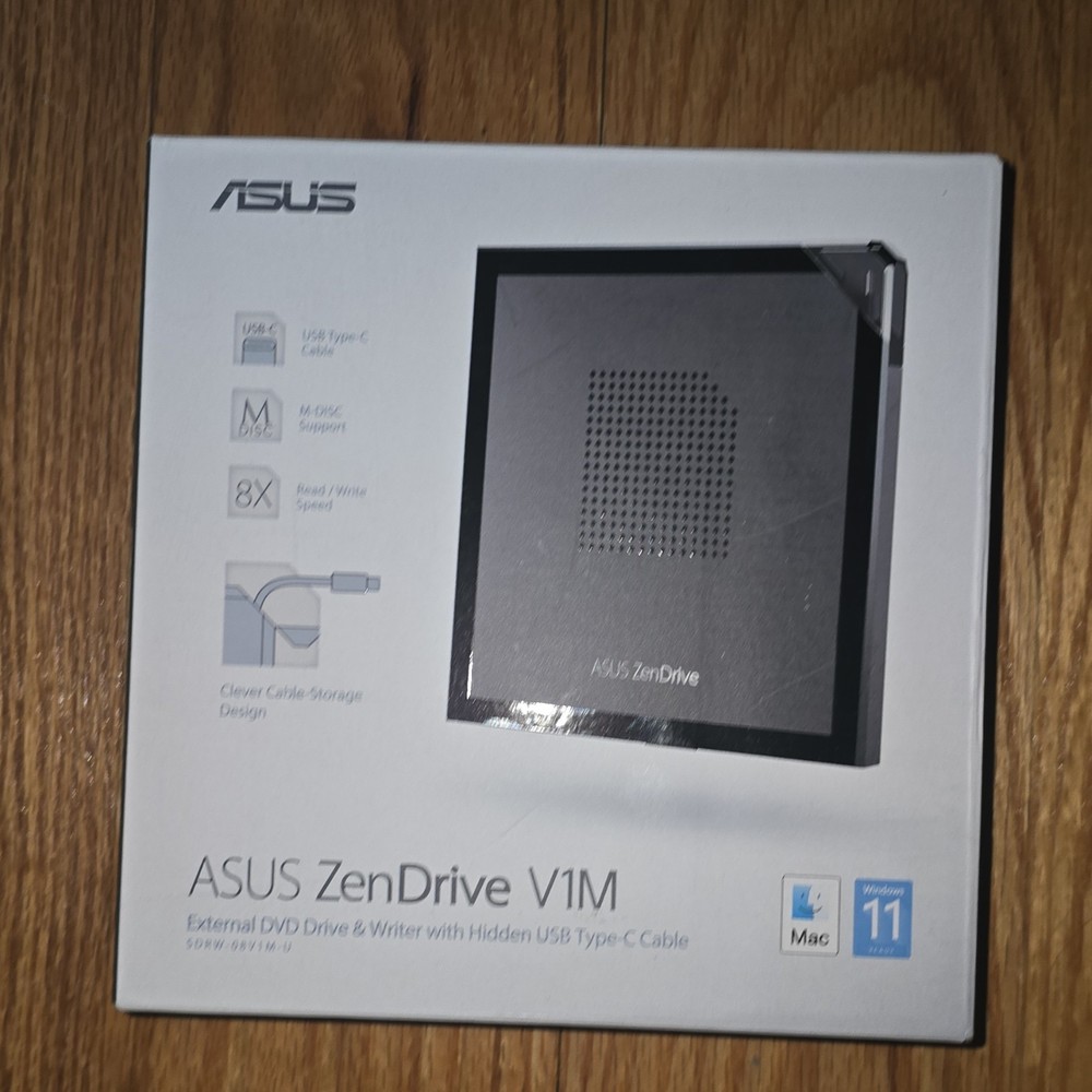 ASUS ZenDrive V1M External DVD Drive Writer USB Type-C 8x Mac PC