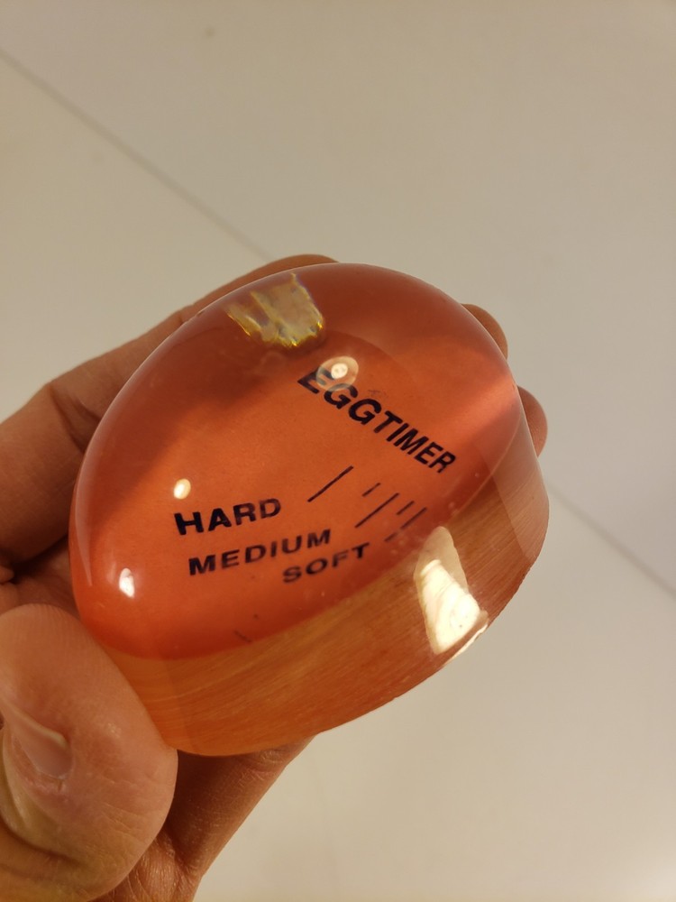 1 Vtg Egg Timer Color Changing Indicator Soft Medium and Hard Boiled Eggs Pink