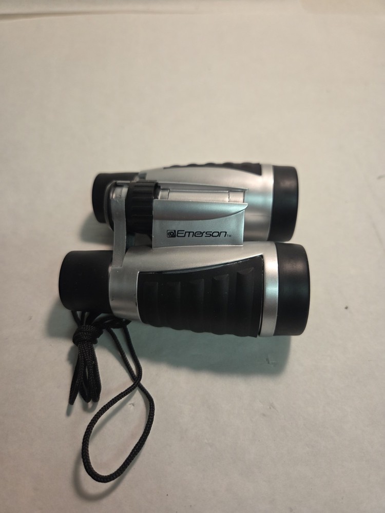 Emerson Gray Black Compact Foldable Lightweight Vision Zoom Binoculars with Case