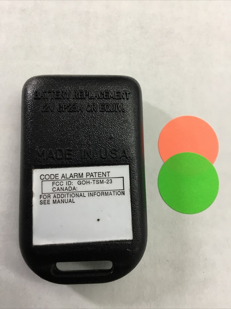 VERY NICE CODE ALARM G4-BUTTON GOH-TSM-23 REMOTE TRANSMITTER FOB - TESTED