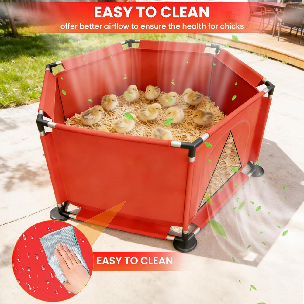 Chicks Brooder Box for Chicken Starter Kit–Includes Heat Lamp, Chick Feeder and