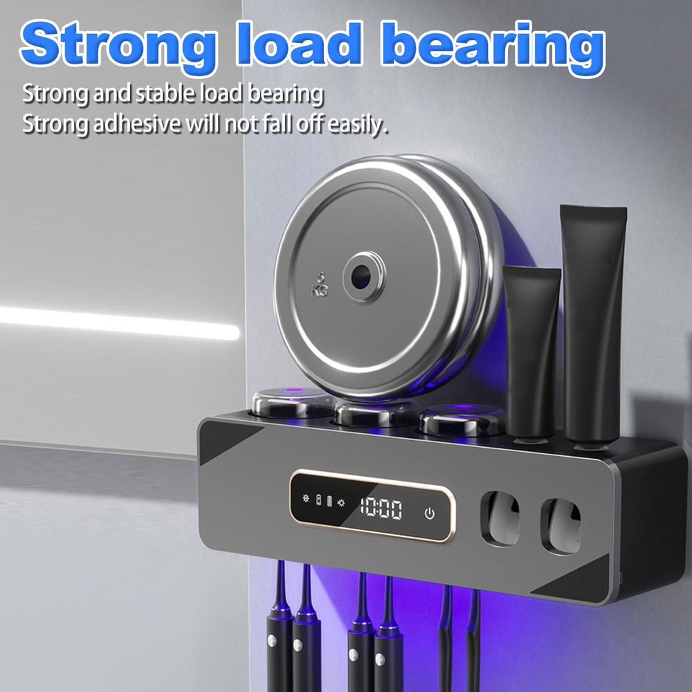 Wall Mounted Automatic Toothpaste Dispenser Hands Free Squeezer Holder No Drill