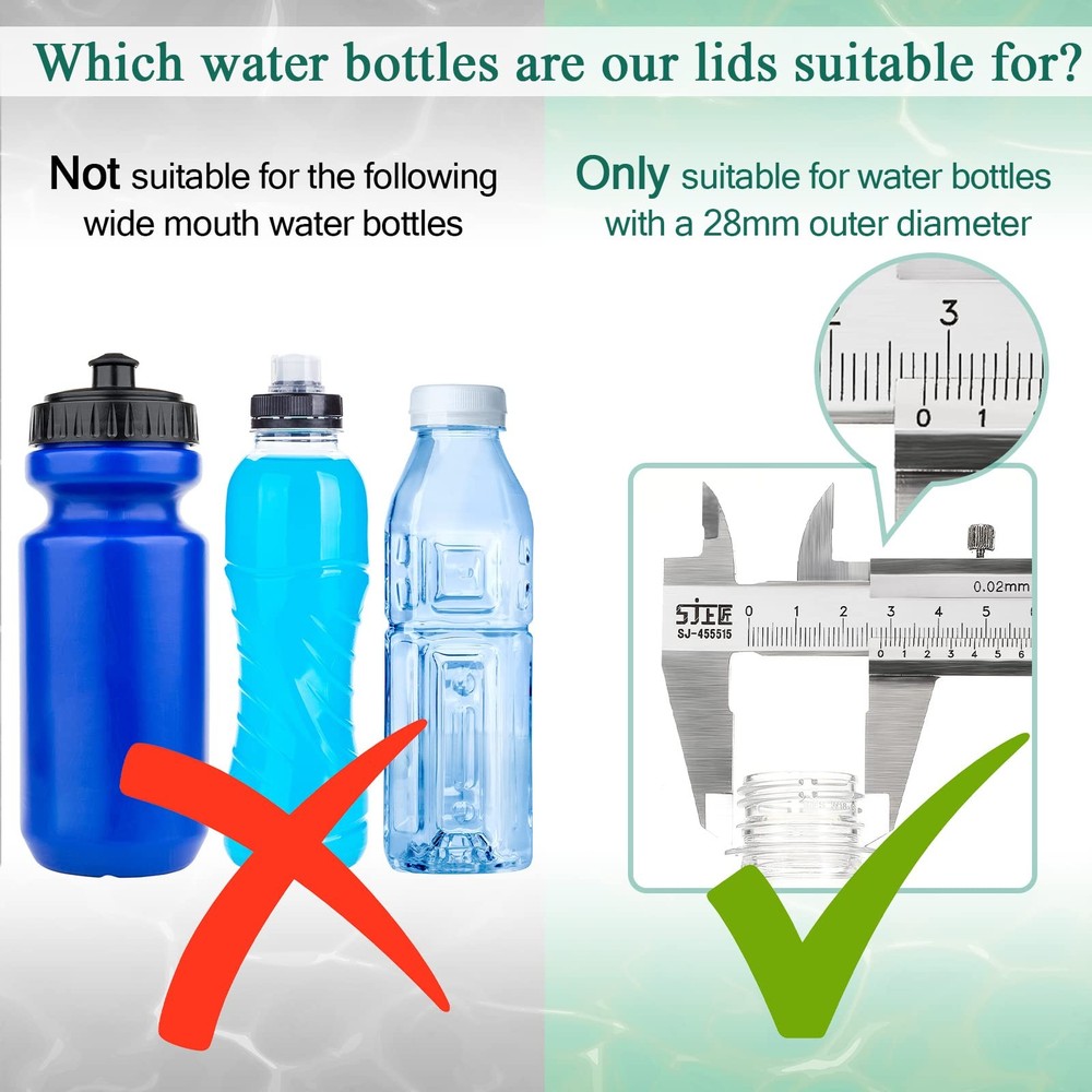 Plastic Push Pull Replacement Caps 28 Mm Twisted Sport Bottle Lid Reusable Water