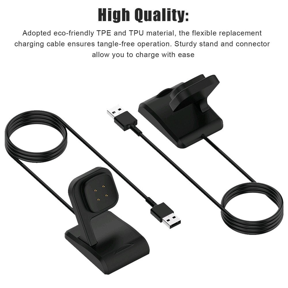 USB Charging Cable Charger Cradle Dock Replacement Fit Fitbit Versa 4/Sense 2