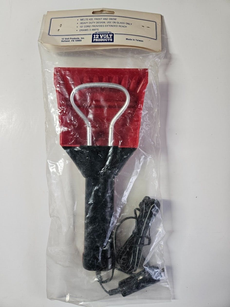 Vintage Heated Windshield Ice Scraper 12V DC NOS