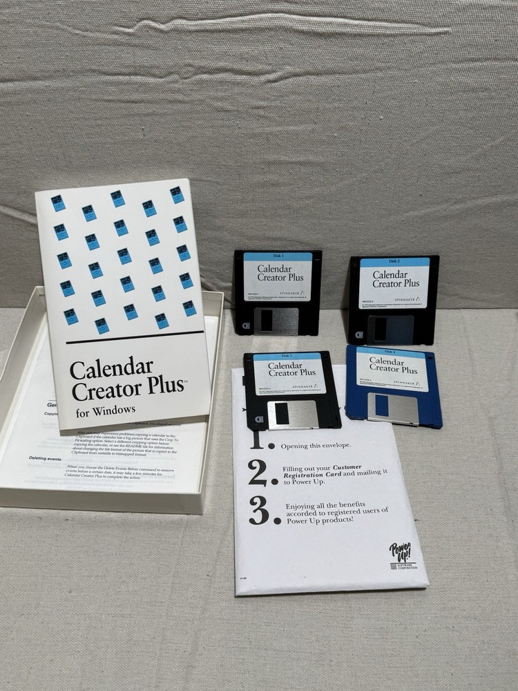 Calendar Creator Plus V2 Windows Vintage Software 3.5 Floppy Complete