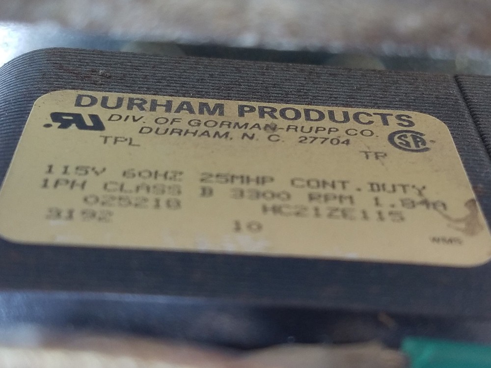 Draft Inducer Blower Durham Products HC21ZE115