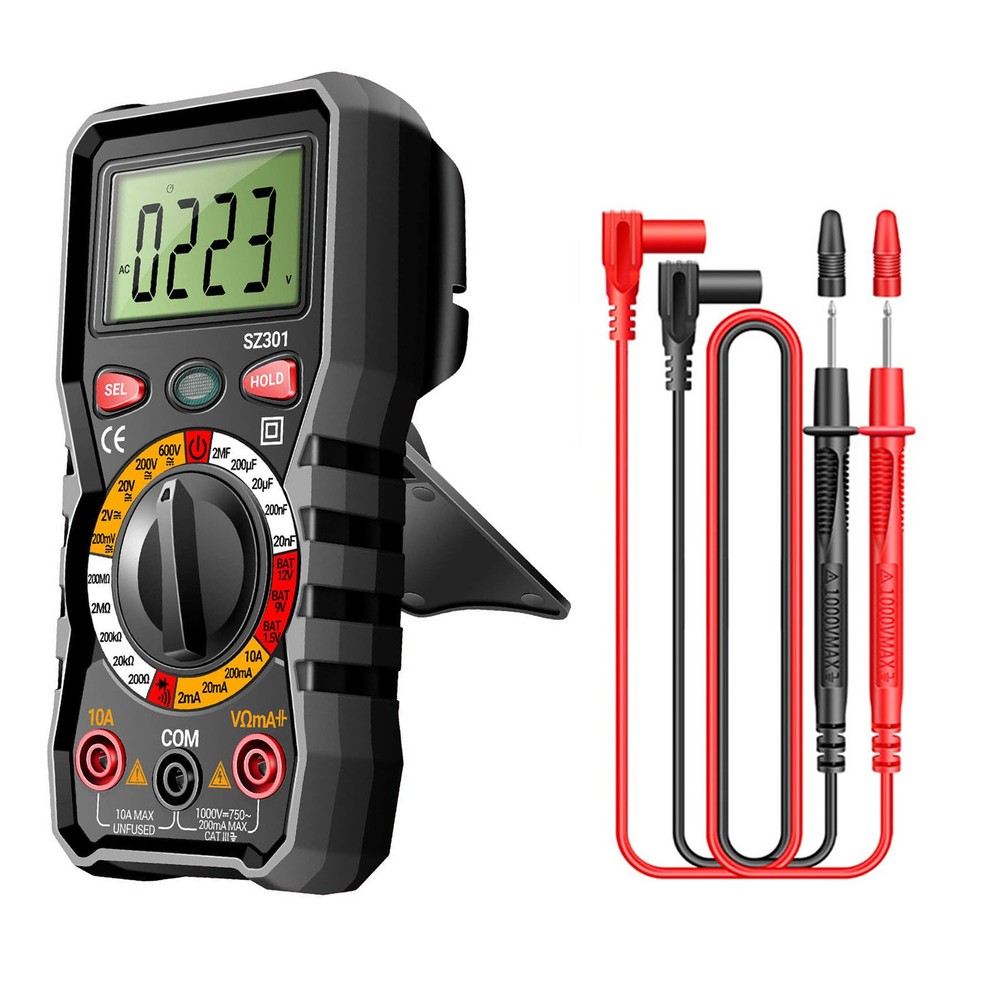 Compact Digital Multimeter Measures Voltage Current Resistance Capacitance Diode