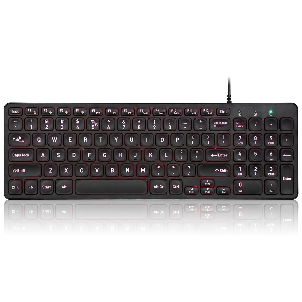 Perixx PERIBOARD-333RGB Wired Backlit USB Keyboard- X Type Scissor Keys - Com...