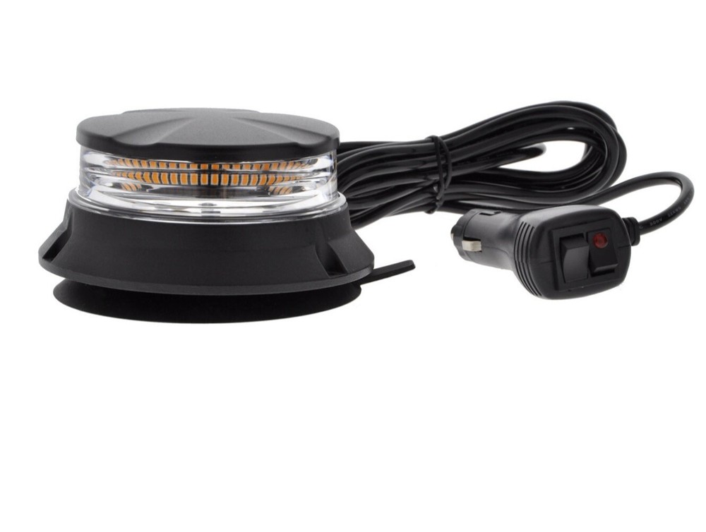 Suction Cup Magnetic Rooftop Strobe Led Amber Light Emergency Warning Hazard E9