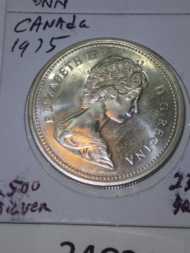 1975 CANADA CALGARY CENTENNIAL .500 SILVER DOLLAR COIN 24C346 bb2