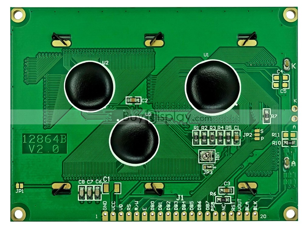 128x64 LCD Module Display LCM,ST7920 Controller,Paraller+Serial white on Black