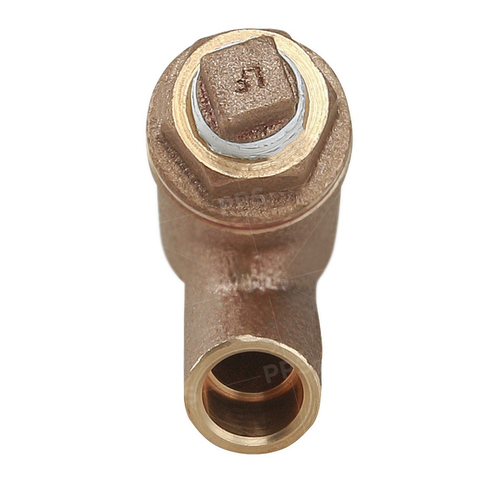 Cast Brass Y Strainer Valve with Plug and Mesh Screen - Sweat Connects