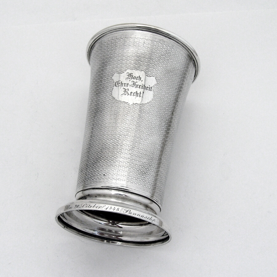 Austrian Beaker Engine Turned Design 13 Loth Silver 1847