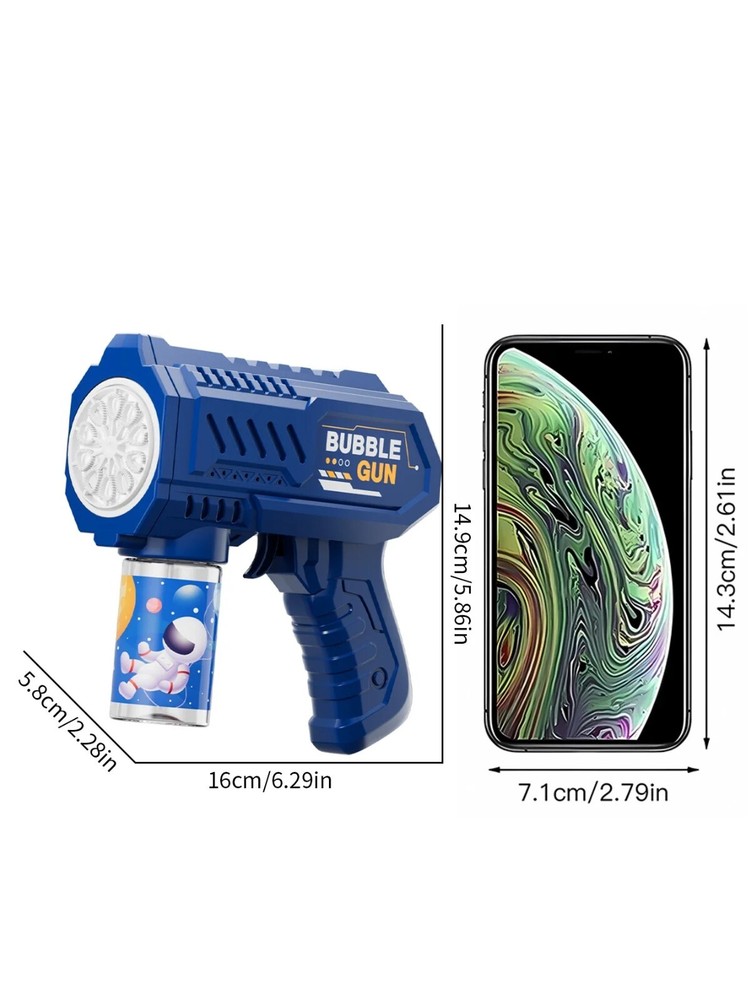 Fully Automatic Space Bubble Machine Gun Rocket 10 Hole Bubble Maker Toys BLUE