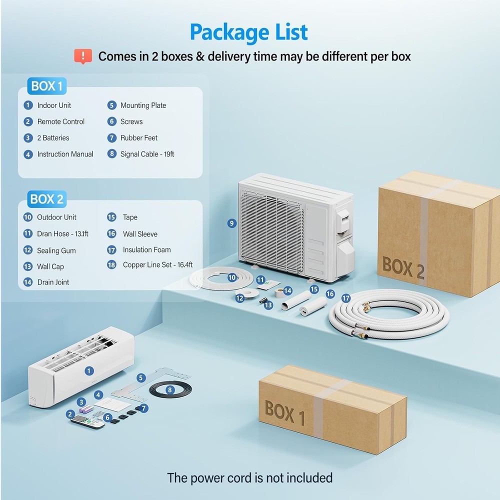17000 BTU Mini Split AC/Heating System 230V WIFI Enabled Energy Efficient R32