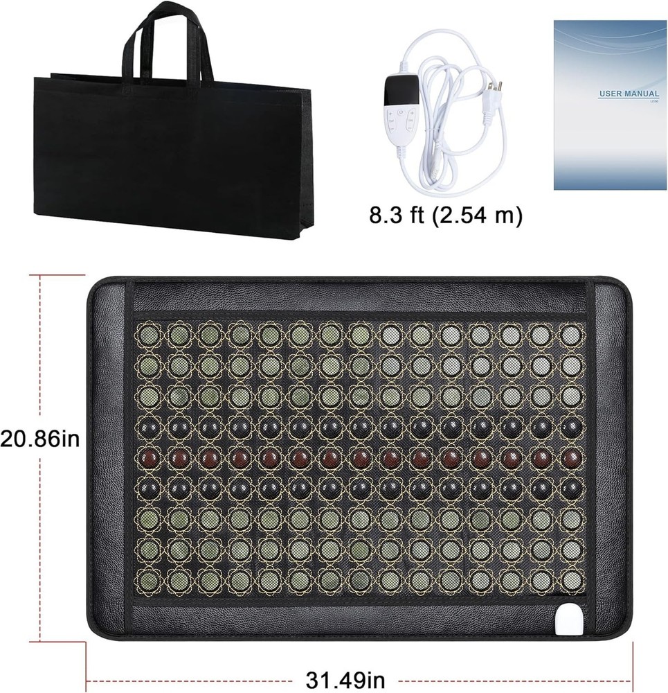 Jade Heating Pad for Back, Far Infrared Heating Pad, Smart Controller with Me...