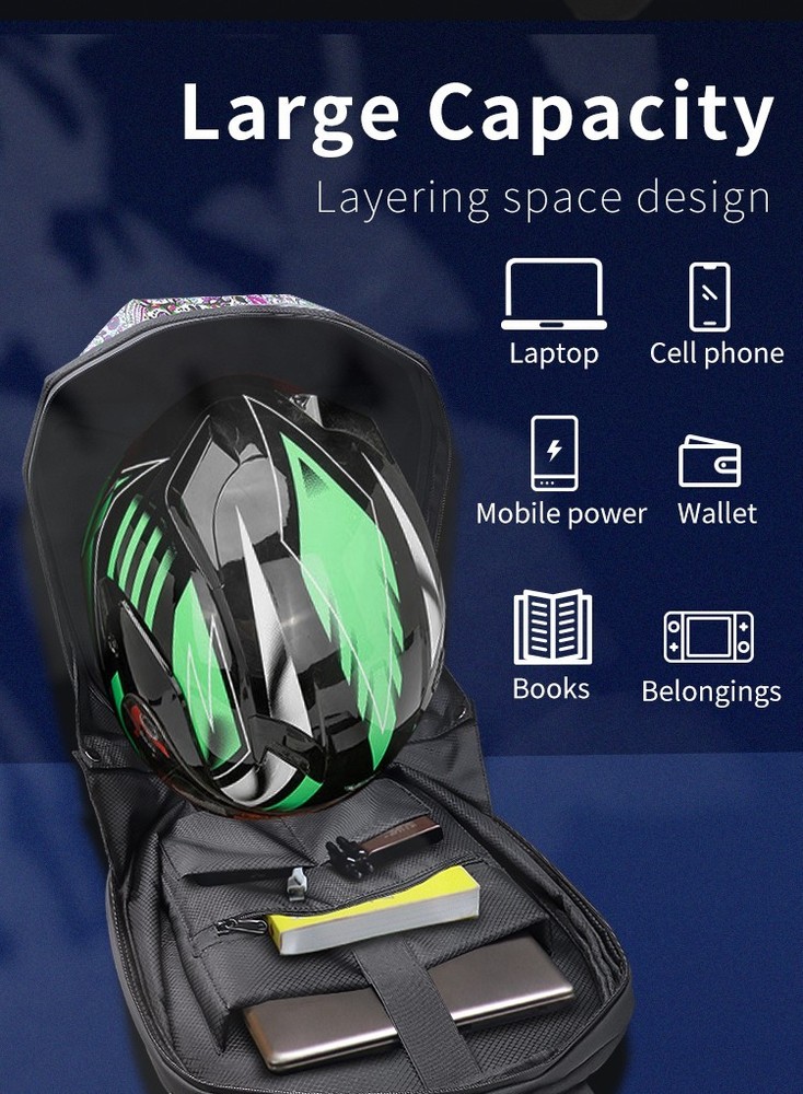 Animated Eyes LED Backpack - Programmable Moving Display, Cool Gamer Rucksack