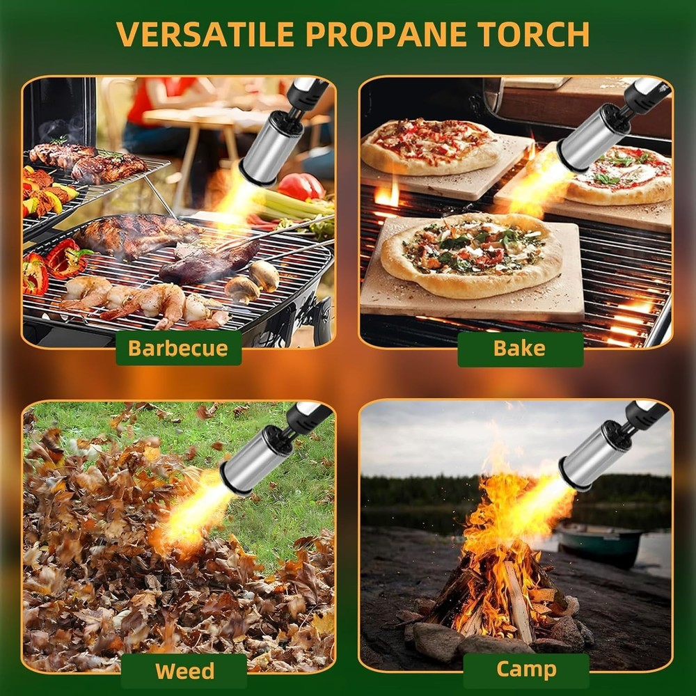 Powerful Propane Torch with One-Touch Max Fire, Adjustable Kitchen Torch with...