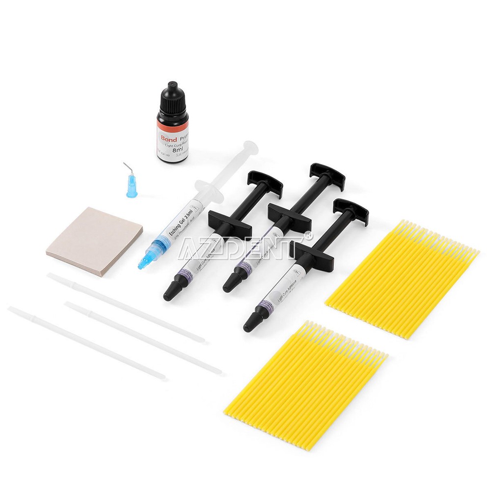 Dental Ortho Bracket Cure Light Composite Etching Adhesive Etching Gel Kit