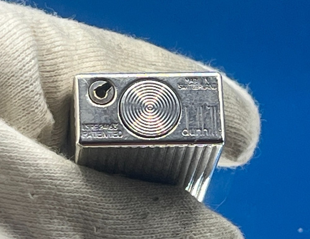 1982 Dunhill Rollagas Silver Filled Line Pattern ,Butane Lighter
