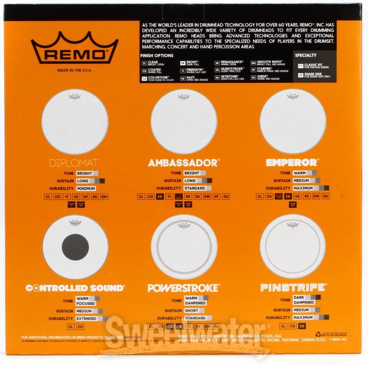 Remo Ambassador 3-pc Tom Pack - 10"/12"/16" - Ebony