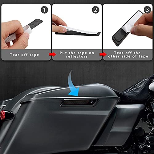 Saddle Bag Reflector Inserts Latch Covers Compatible with 2014-2020 Black