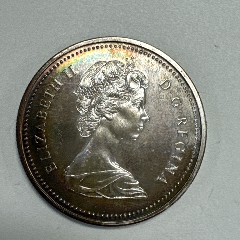 1973 Canada $1 Silver Dollar RCMP Rainbow Toning