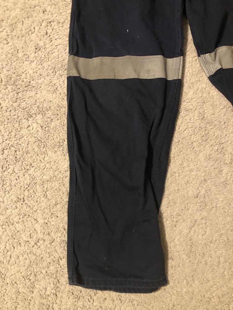 Flame Retardant Acid Resistant Adjustable Work Pants Size 32 Blue Welding