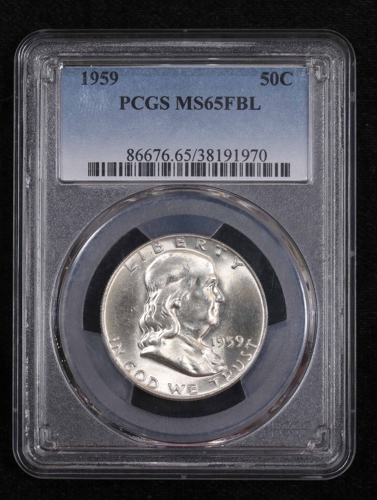 1959 P Half Dollars Franklin PCGS MS-65 FBL