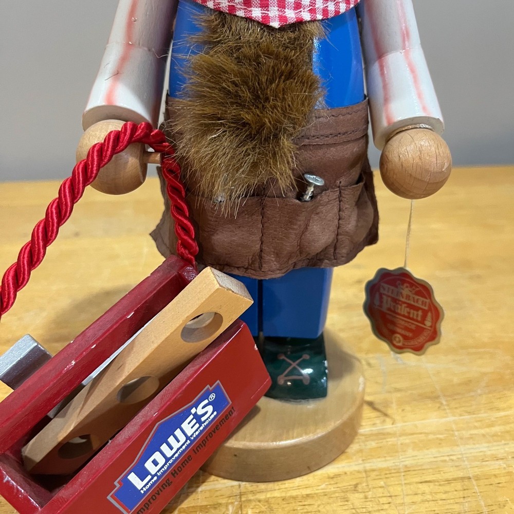 Steinbach Germany Construction Worker Nutcracker Lowes Tool Box Wood Figurine