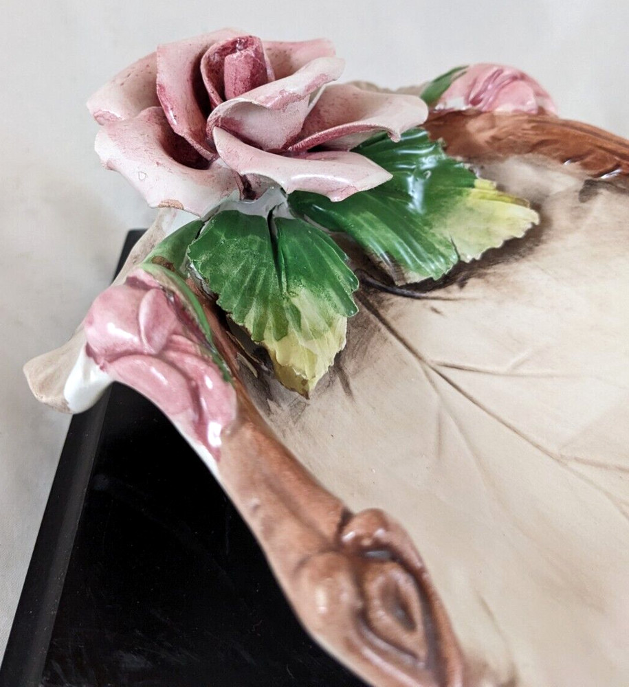 Vintage Capodimonte Floral Dish