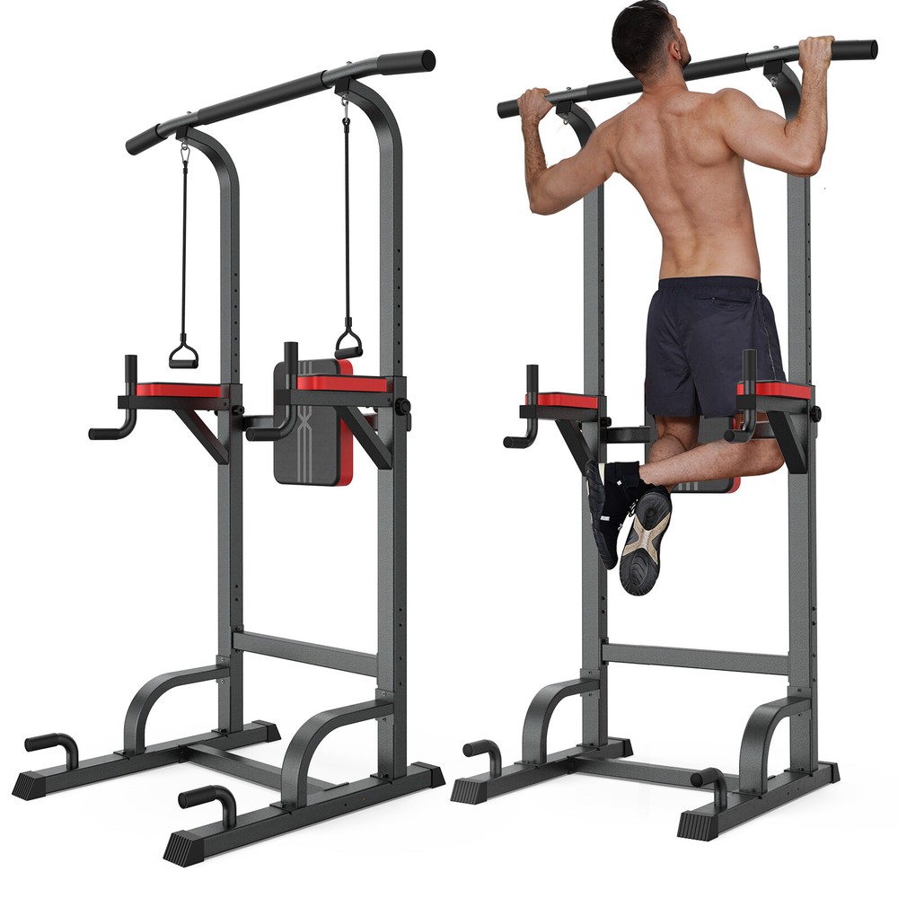 Power Tower MultiFunction Strength Training Dip Station Pull Up Bar Gym Workout
