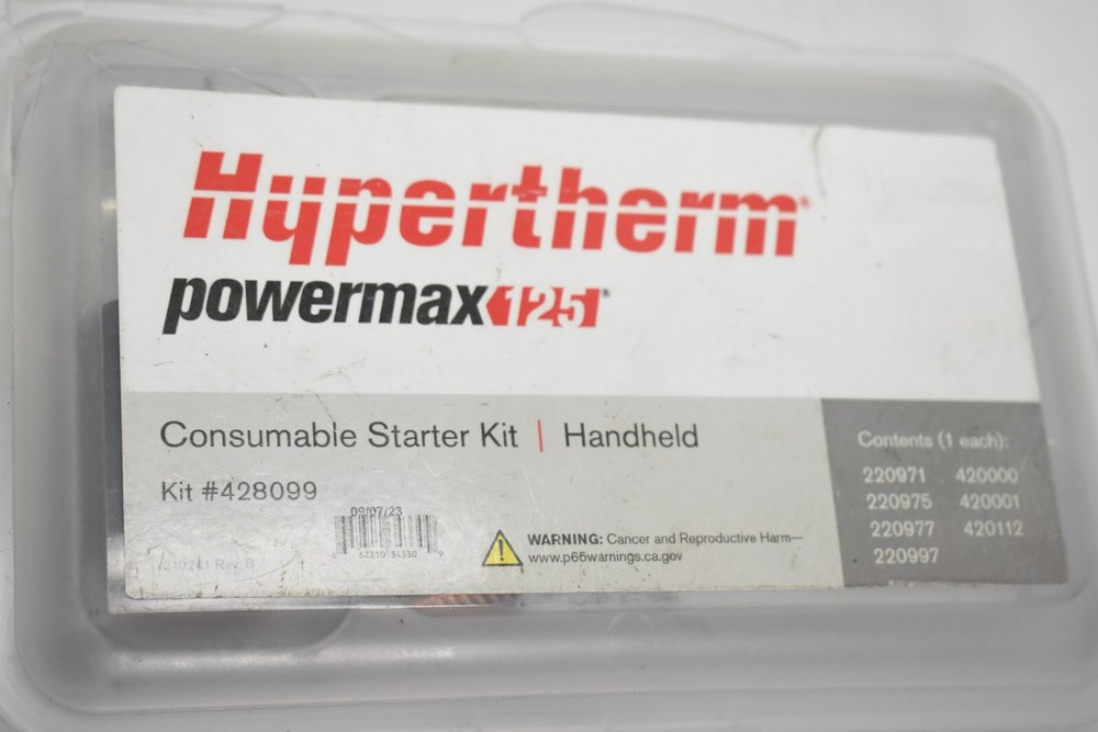 Hypertherm 428099 Kit PMX125 Starter Consumable Starter Kit Handheld Torch
