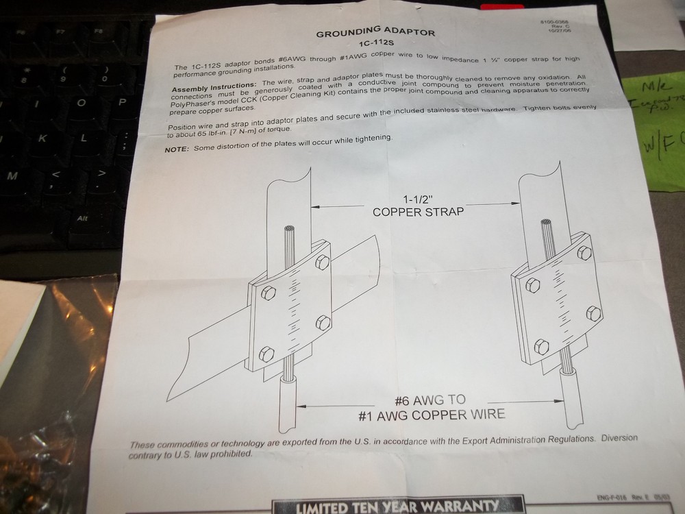 PolyPhaser Grounding Adapter 1C-112S