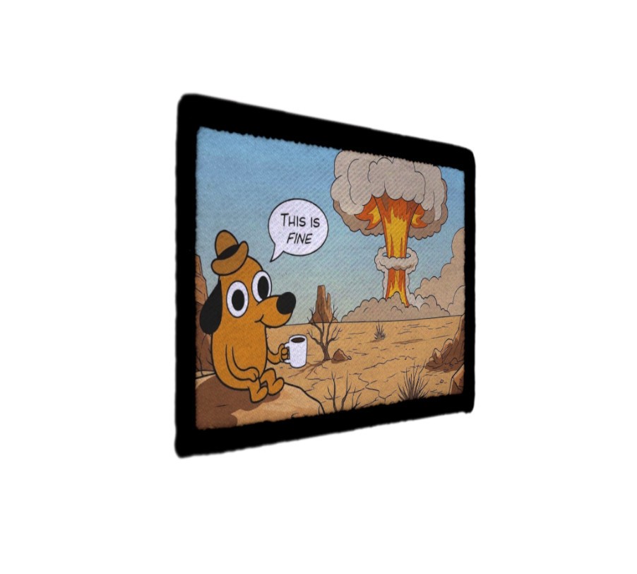 This is fine Dog Going Nuclear Meme Patch Sew on [sub]