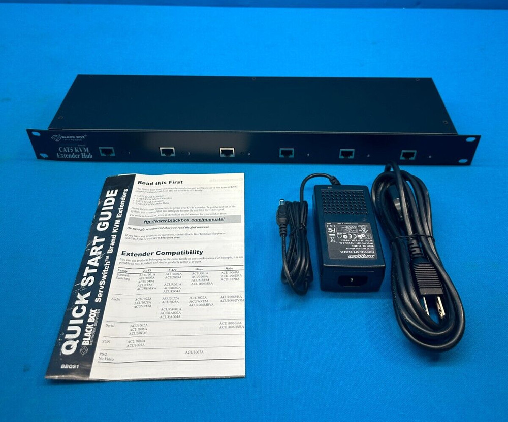Black Box ACU1006RA ServSwitch 6-Port Rackmount CAT5 KVM Extender Hub